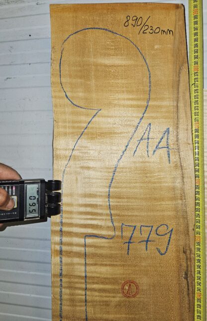 curly maple double bass neck