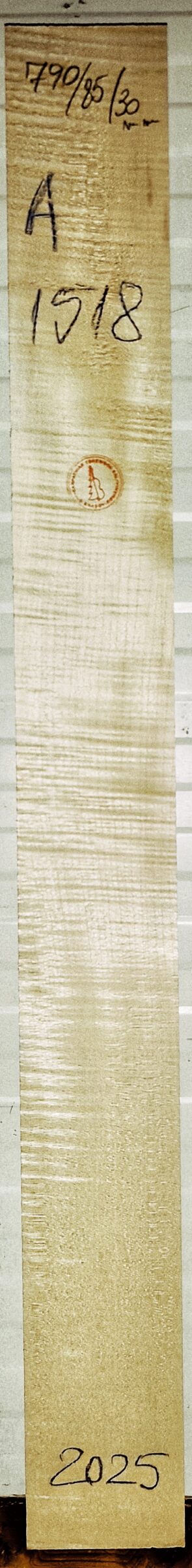 Curly maple Neck for Guitars, No. 1518,  A Grade