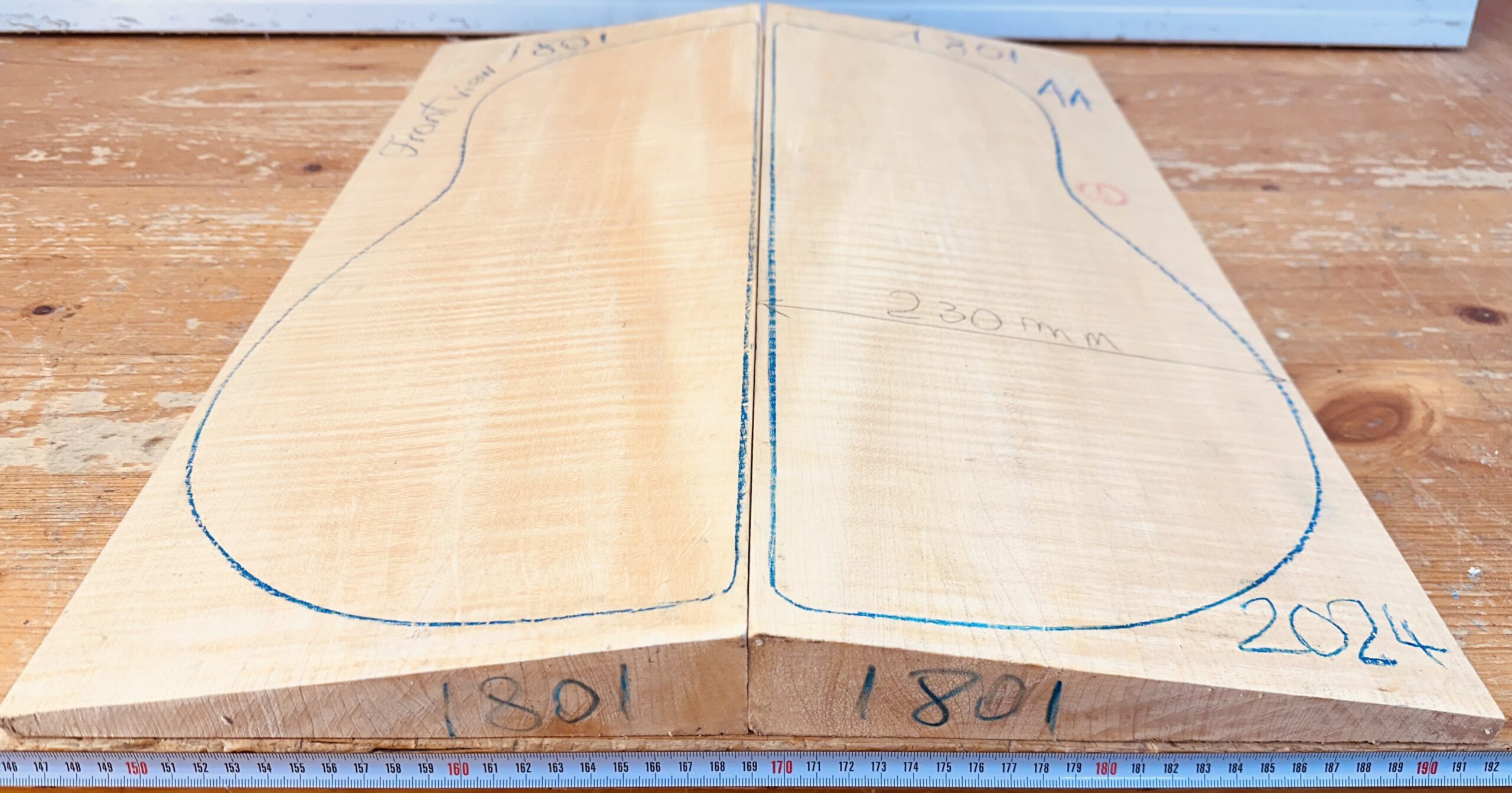 cut from Curly maple