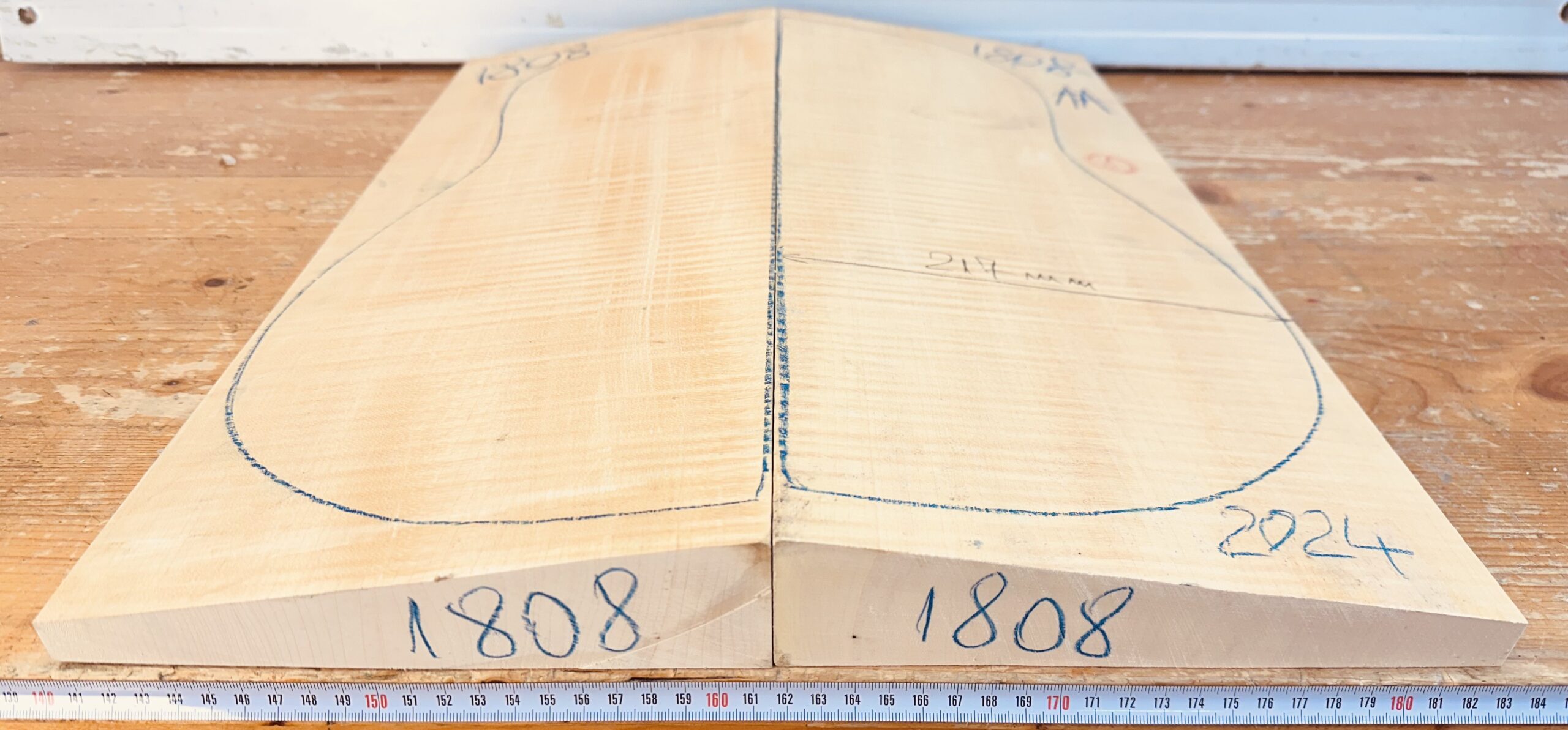 cut from Curly maple
