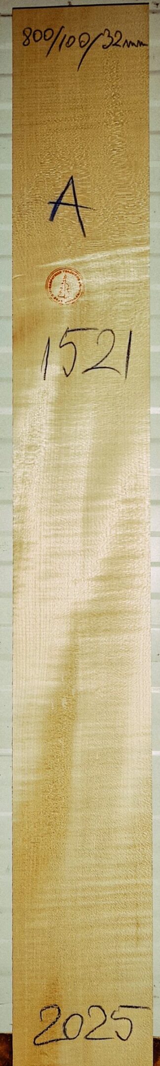 Curly maple Neck for Guitars, No. 1521,  A Grade